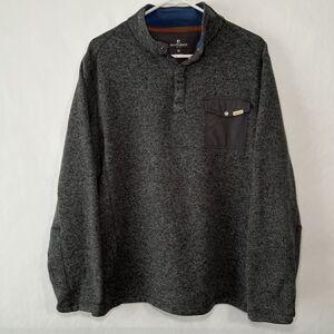 Woolrich 1/4 Snap Pullover Sweater Mens Size XL Gray Pocket Fleece Lined EUC